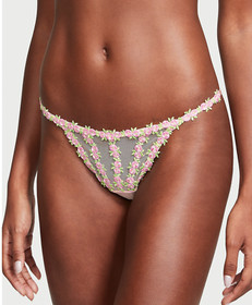 Victoria's Secret Dream Angels unlined bra set embroidery pink rose bud sheer
