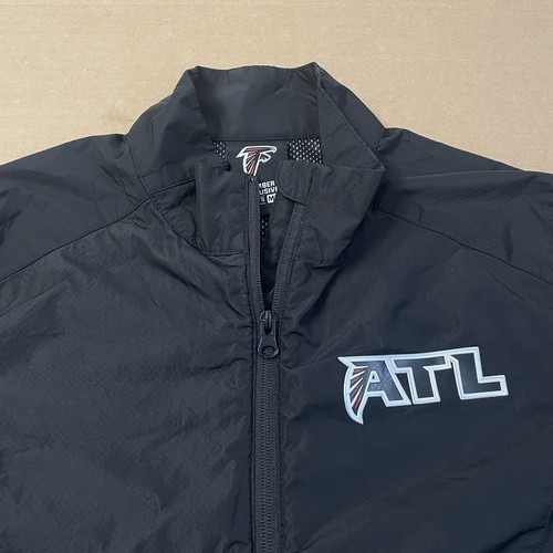 Atlanta Falcons Windbreaker Jacket Womens Medium Black Full Zip Pockets Ladies - Picture 2 of 16