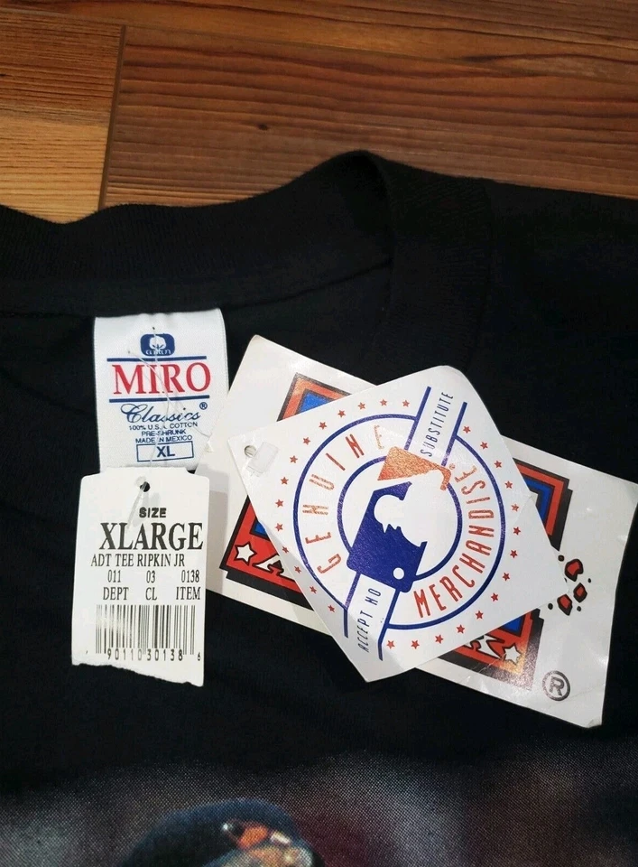 Nueva con etiquetas Camiseta de Jugador Vintage Años 90 XL Cal Ripken Jr MLB Béisbol Orioles 1997 NUEVA Foto 4 de 4