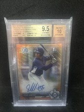2017 Bowman Chrome Prospect Autographs Orange Wave Refractors Bgs 9.5 Jesus Sanc