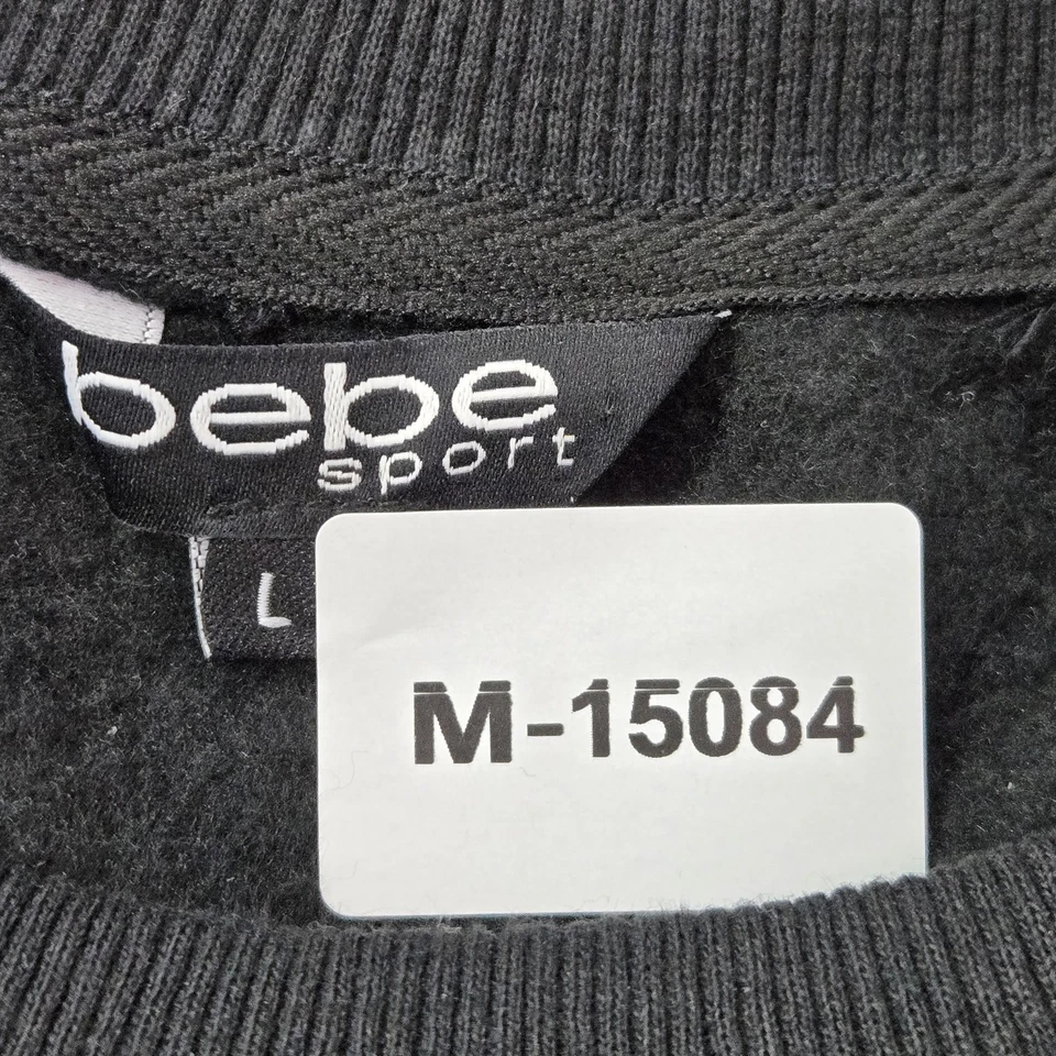 Sudadera Bebe Sport Mujer L Negra Rayas Logo Rayas Brillo Manga Larga Nueva con Etiquetas Foto 2 de 4