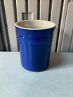 LE CREUSET Stoneware Storage Utensil Jar In Blue - Very Clean Cosmetic Condition