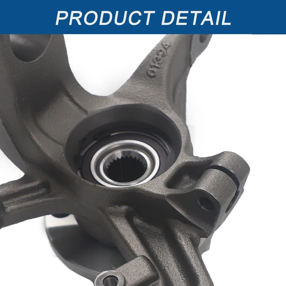 Conjunto de buje de cojinete de rueda y nudillo de dirección delantera derecha compatible con Ford Foto 4 de 4