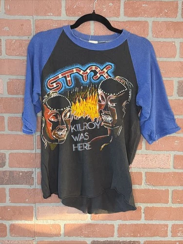 Vintage 1980s STYX Kilroy Was Here Concert Tour Parking Lot 1980s vintage concert t-shirt, vintage, single stitch, B+ condition