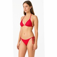 Golden Point Bikini Donna Rosso XS Beach Estate Piscina Mare Slip Nodo Triangolo