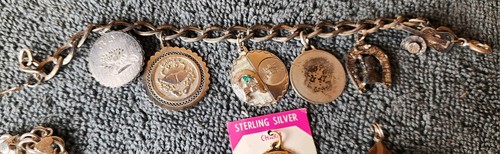 5 STERLING SILVER CHARM BRACELET 182 GRAMS CHARMS VTG ESTATE DISNEY - Picture 15 of 19