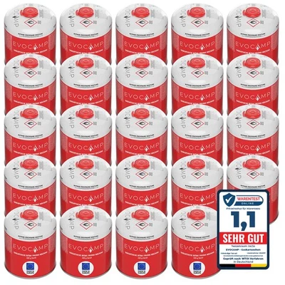 EVOCAMP 24 cartuchos de gas 450 g cartucho de válvula de tornillo EN 417 para Weber Q100 Q1200