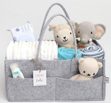 Gray  Kate Diaper Caddy  Large Felt Nursery Storage Bin  Car Organizer for...