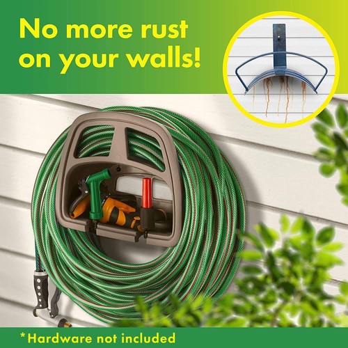 Plastic Garden Water Hose Holder, Wall Mount Hose Hanger with Storage Compart... - Picture 4 of 8