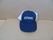 One STIHL Ball Cap Truckers Hat Blue/Beige Mesh Embroidered Brand Logo