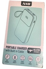 Portable Charger with Built in Cables, 15000mAh Power Bank USB type A and C