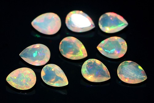 AAA Natural White Ethiopian Opal Pear Cut Loose Gemstone For Making All Jewelry - Picture 6 of 19