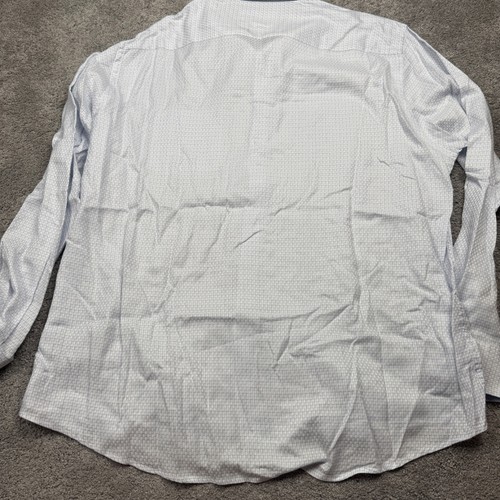 Johnston & Murphy Men's XL Long Sleeve Button Up 100% Cotton Blue Check - Picture 7 of 8