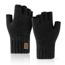 JUNRUI Fingerless Gloves Half Finger Winter Warm Knitted Gloves Working Runni...