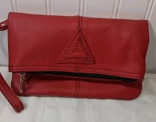 Women's Red Leather Wallet Or Wristlet Good Condition Holiday Parties, Dinner  