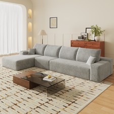 135" L Shape Modular Cloud Sectional Couch with Left Facing Chaise Boneless Sofa