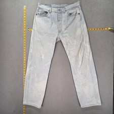 VTG Levis 501 Jeans Mens Acid Wash Light Blue Straight Button Fly USA Fits 30x29