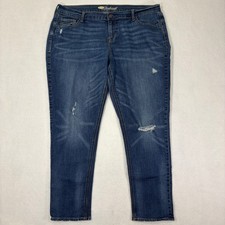 Old Navy Boyfriend Jeans Relaxed 14 Regular Mid Rise Cotton Blend Distressed