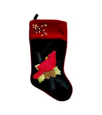 Santas Best 3D Cardinal Bird Christmas Holiday Stocking 17 Inch
