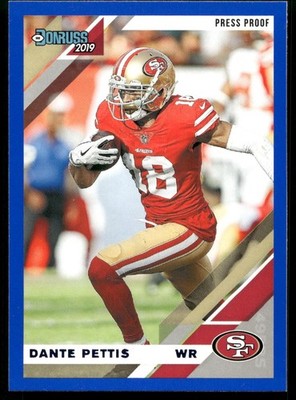Dante Pettis - 2019 Panini Donruss Football - Blue Press Proof #225