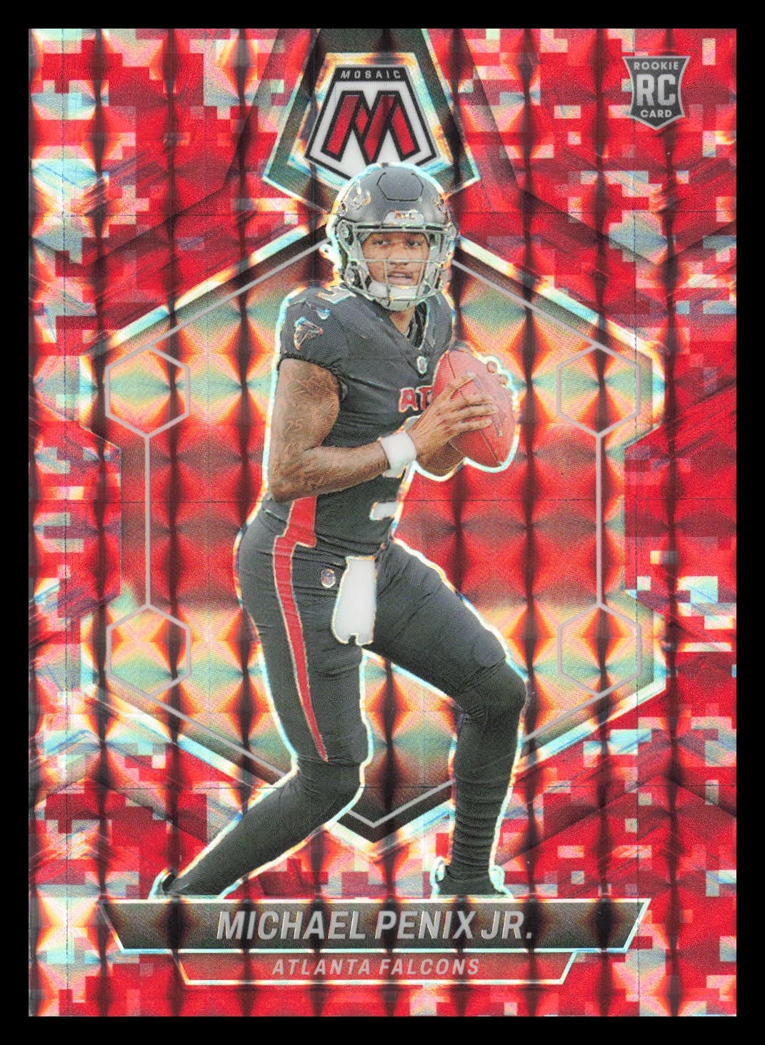 2024 Panini Mosaic Camo Red Rookie #308 Michael Penix Jr. Atlanta Falcons