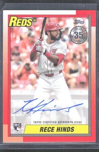 2025 Topps #90A-RHI Rece Hinds 1990 Topps Baseball 35th Anniversary Auto