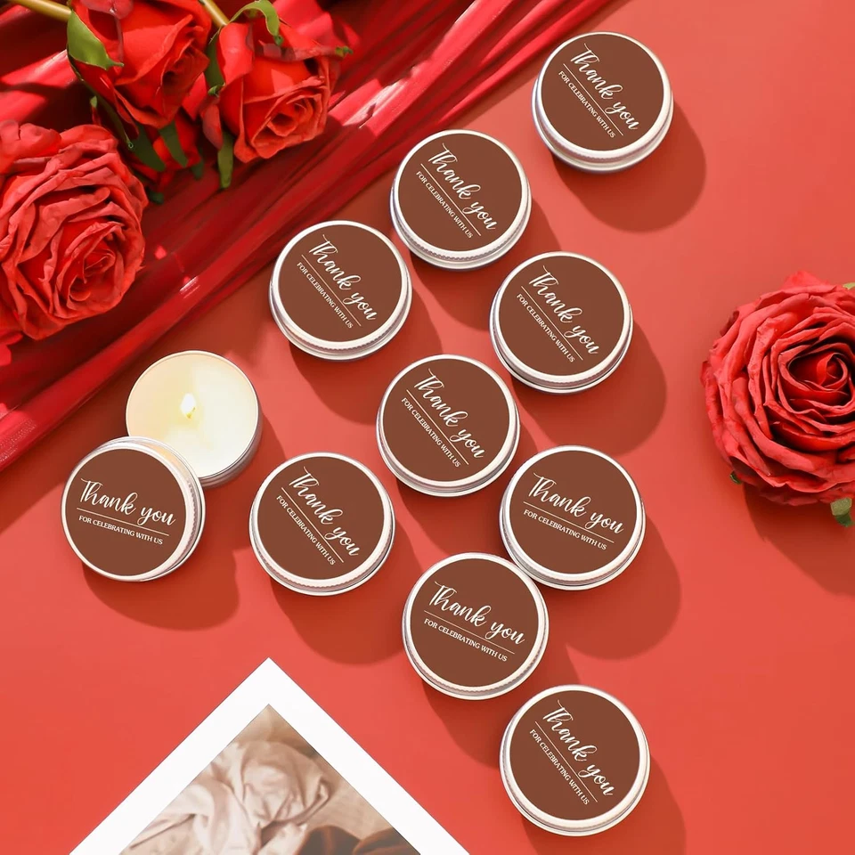 50 piezas velas de agradecimiento marrón chocolate regalo regalos de boda regalos de baby shower f Foto 2 de 4