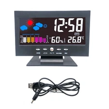 4.21 Inch LED Digital Alarm Clock Snooze Calendar Thermometer Hygrometer Display