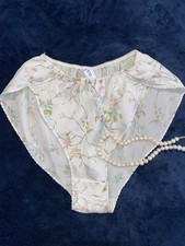 France Retro Vintage Lingerie Underwear Panties Bohemian Style Floral Silk