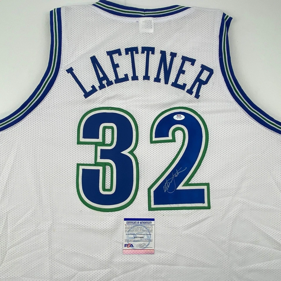 Autographed/Signed Christian Laettner Minnesota White Basketball Jersey PSA/DNA - Image 2 of 4