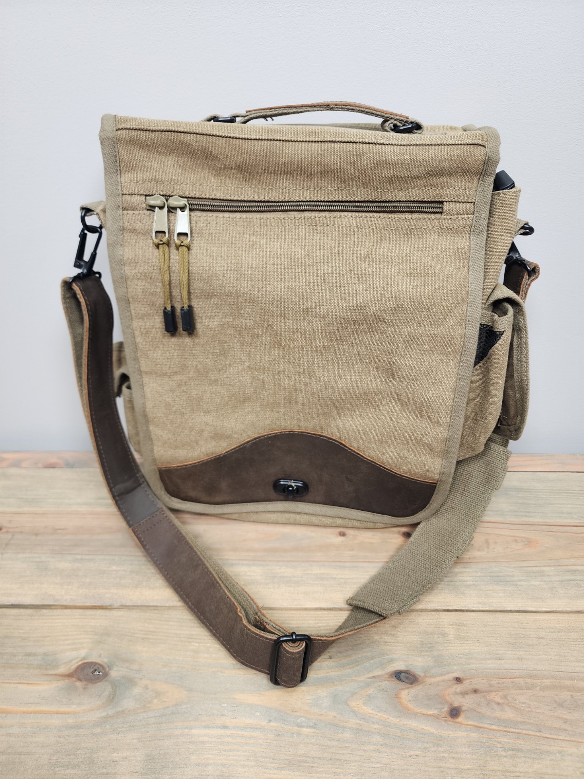 ROTHCO KHAKI GREEN CANVAS M-51 ENGINEERS MESSENGER FIELD BAG