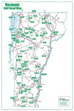 Golf Road Map - Vermont Golf Map - Golf Travel Map - Golf Assessory