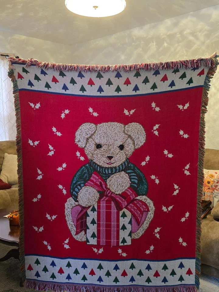 Alfombra Mohawk y Textil Vintage Navidad Manta Oso de Peluche Regalo Foto 2 de 4