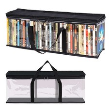 2pcs Portable Clear DVD CD Storage Bag Organizer Zipper Carry Case With Handles