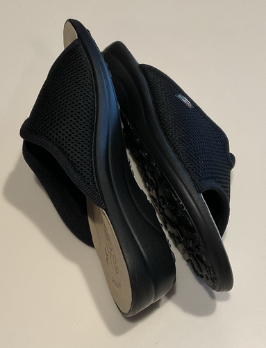 NWOB Fly Flot Women's Sz 8.5 Eu 39 Black Mesh Open Toe Slide In Sandals Italy - Picture 4 of 9