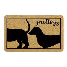 Funny Dachshund Dog Door Mat, Funny Greeting Dachshund Doormat for Front Door...