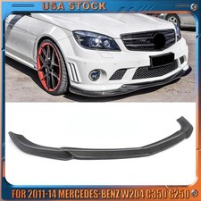 Front Spoiler Splitter Lip For 2011-14 Mercedes-Benz W204 C350 C250 Carbon Look