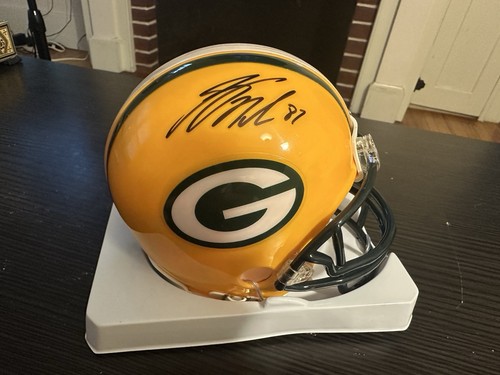 Jordy Nelson Green Bay Packers HOF Hand Signed Mini Helmet