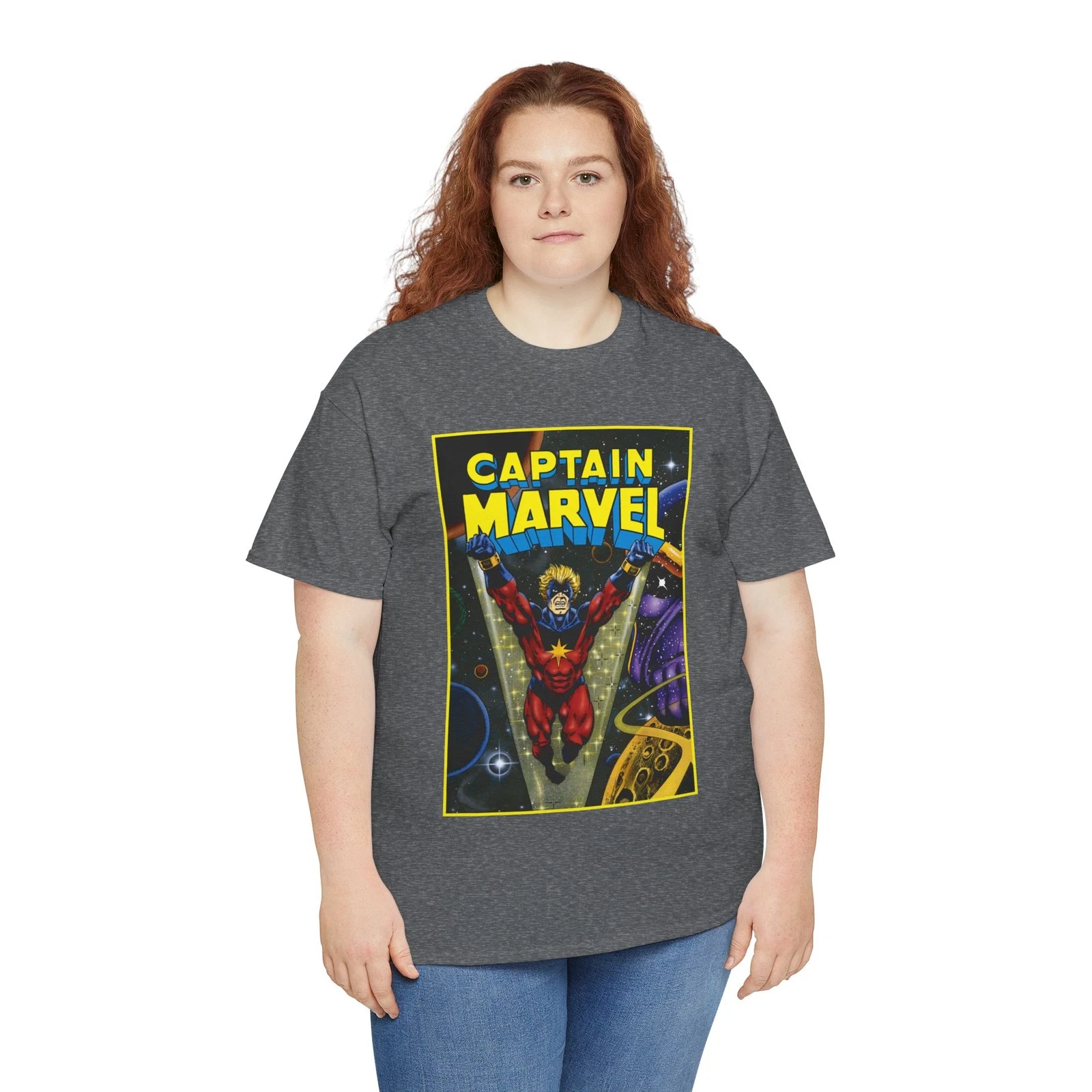 Captain Marvel T-Shirt - Jim Starlin Art - Mar-Vell - Thanos - Marvel Comics