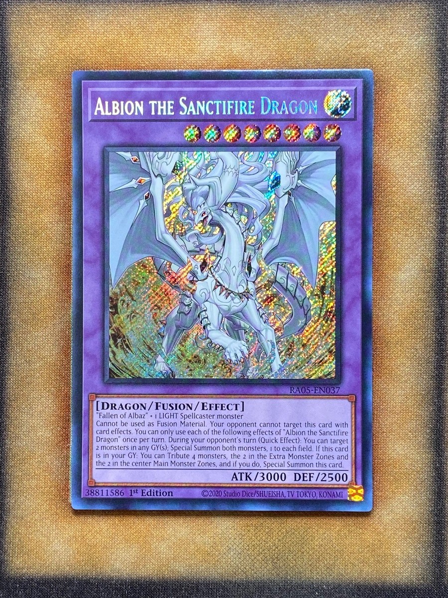 Yugioh Albion The Sanctifire Dragon RA05-EN037 Secret Rare 1st Ed NM | eBay