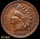1908-S INDIAN HEAD CENT VF (IH726)