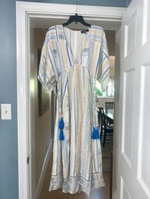 Lulus White Floral Print Maxi Dress Women's Size Medium