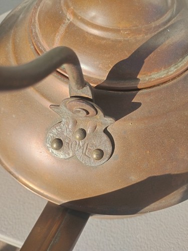Vintage Copper Tea Kettle with Wood Handle Large 12 Quart. - Picture 7 of 15