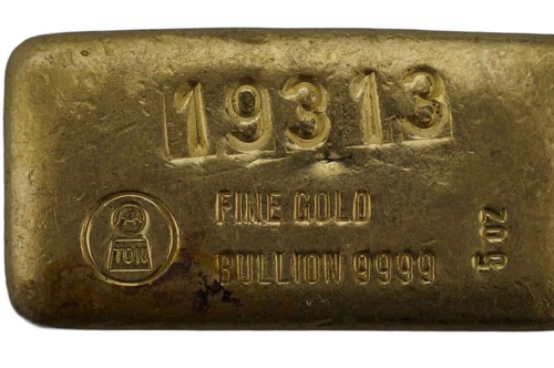 Harrington 5oz 9999 Fine Gold Vintage Poured Bullion Bar - Picture 2 of 5