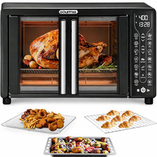 Air Fryer Toaster Oven 1700W Black 6-in-1 French Door Convection Roaster Cooker