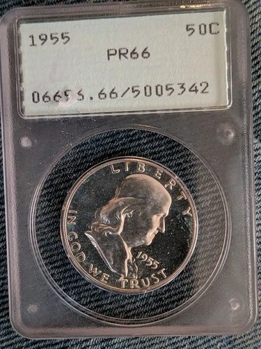1955 PROOF FRANKLIN HALF DOLLAR PCGS PR66 RATTLER OGH