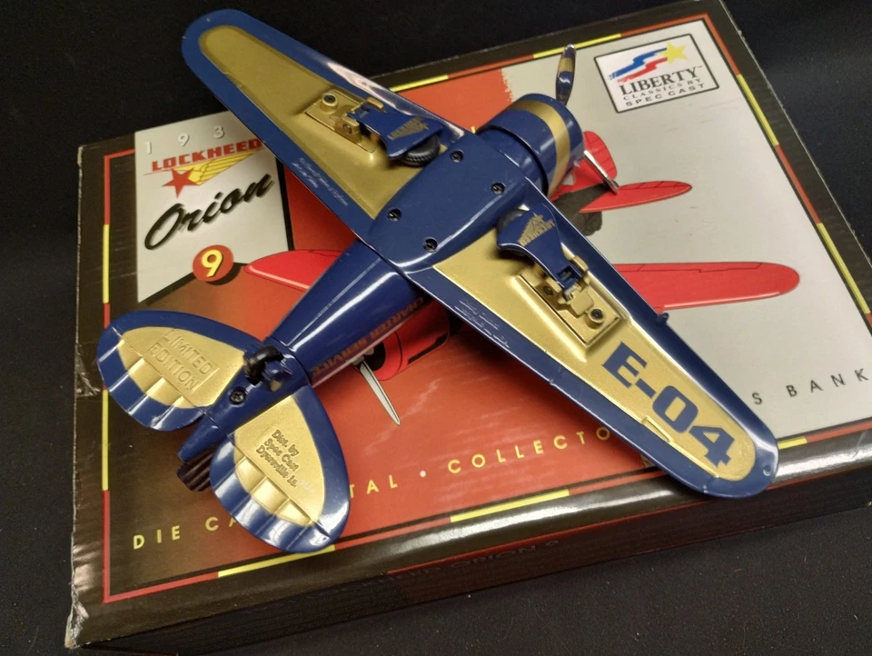 Liberty Classics AIR EASTWOOD 1931 Lockheed Orion 9 Diecast Airplane Bank In Box - Image 4 of 4