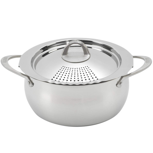 6 Quart Pasta Pot with Strainer Lid, Stainless-Steel – Elongated Oval Pot for...