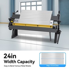 24" Sheet Metal Bender 0-135° Bending Precision Pan and Box Metal Hand Brake