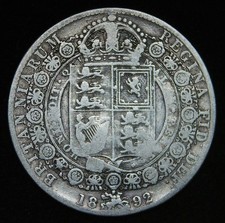 1892 Victoria HALF CROWN, Jubilee Head Silver Coin